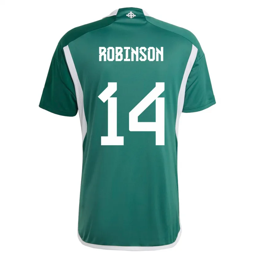 Danxen Heren Noord-Ierland Darren Robinson #14 Groente Thuisshirt Thuistenue 24-26 T-Shirt