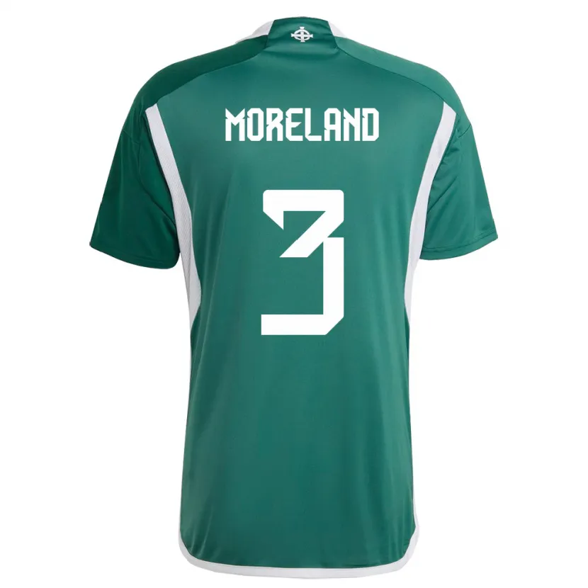 Danxen Heren Noord-Ierland Calum Moreland #3 Groente Thuisshirt Thuistenue 24-26 T-Shirt