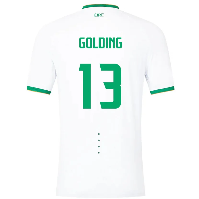 Danxen Heren Ierland James Golding #13 Wit Uitshirt Uittenue 24-26 T-Shirt
