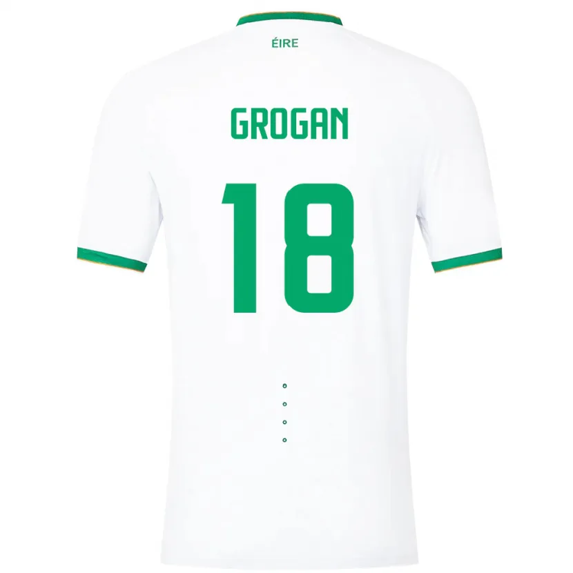 Danxen Heren Ierland Christy Grogan #18 Wit Uitshirt Uittenue 24-26 T-Shirt