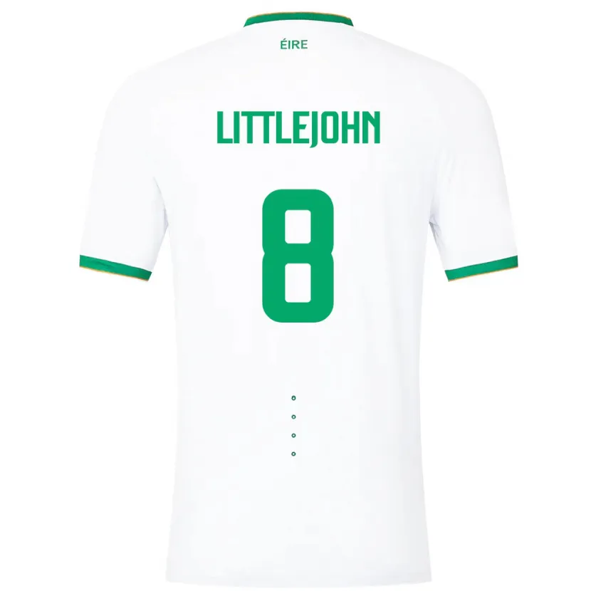 Danxen Heren Ierland Ruesha Littlejohn #8 Wit Uitshirt Uittenue 24-26 T-Shirt