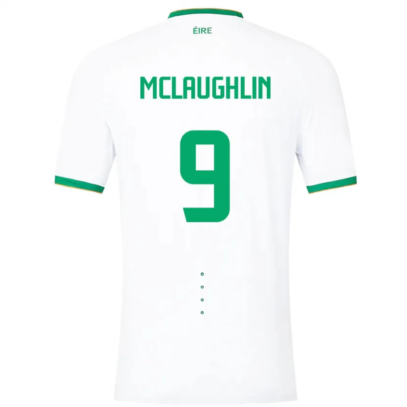 Danxen Heren Ierland Erin Mclaughlin #9 Wit Uitshirt Uittenue 24-26 T-Shirt