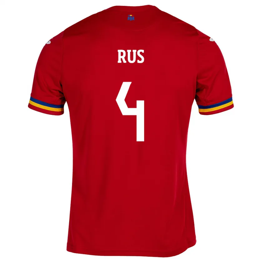 Danxen Heren Roemenië Adrian Rus #4 Rood Uitshirt Uittenue 24-26 T-Shirt