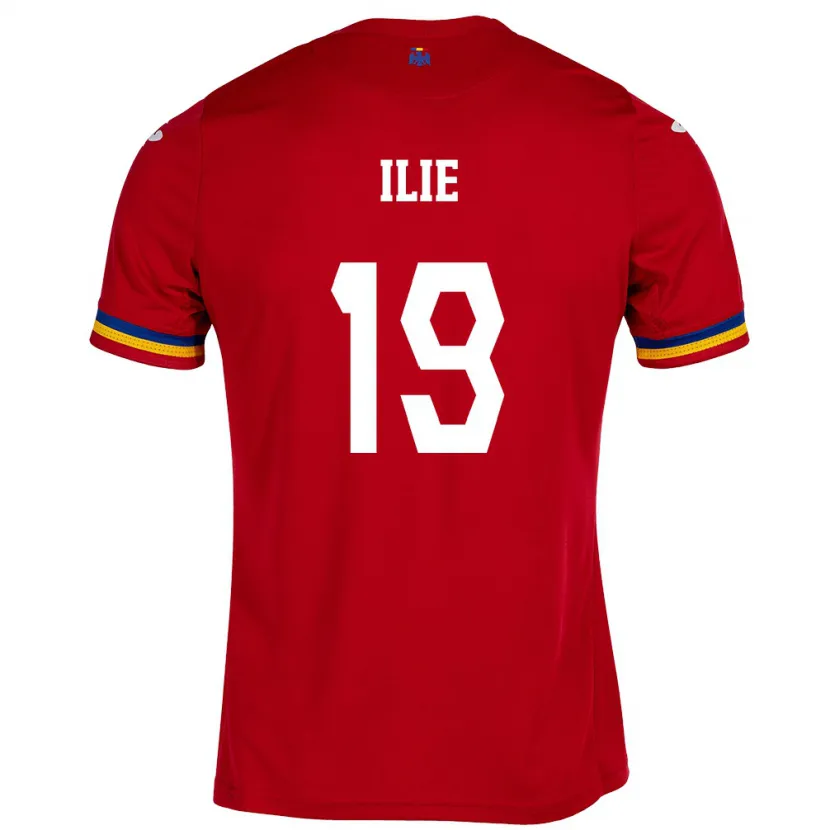 Danxen Heren Roemenië Rareș Ilie #19 Rood Uitshirt Uittenue 24-26 T-Shirt