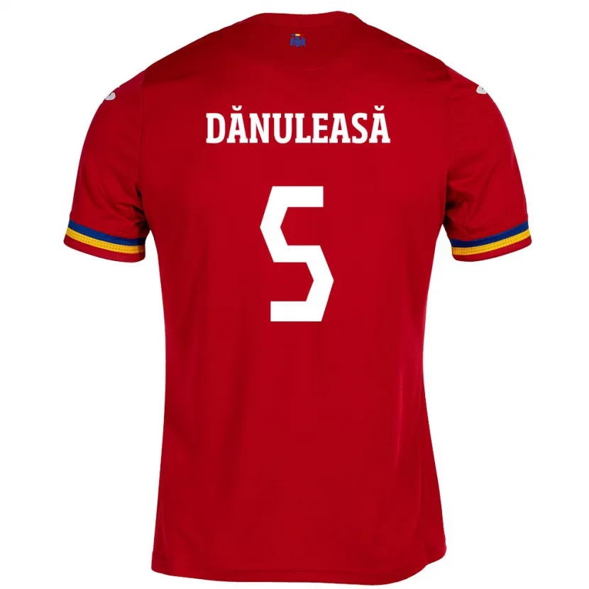 Danxen Heren Roemenië Gabriel Dănuleasă #5 Rood Uitshirt Uittenue 24-26 T-Shirt