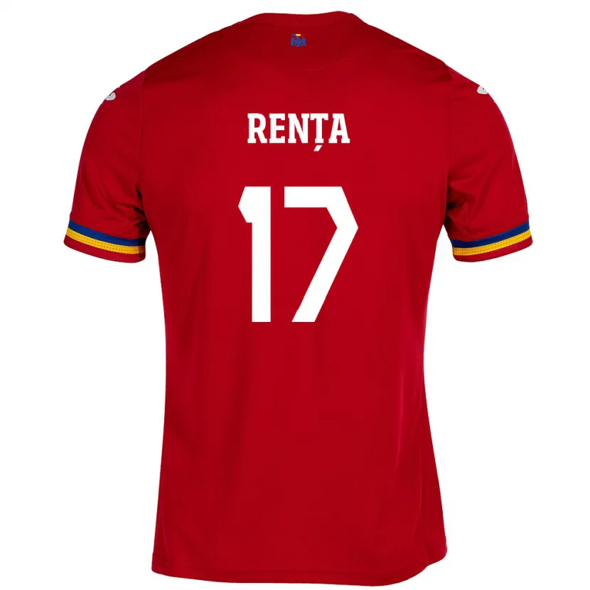 Danxen Heren Roemenië Denis Rența #17 Rood Uitshirt Uittenue 24-26 T-Shirt