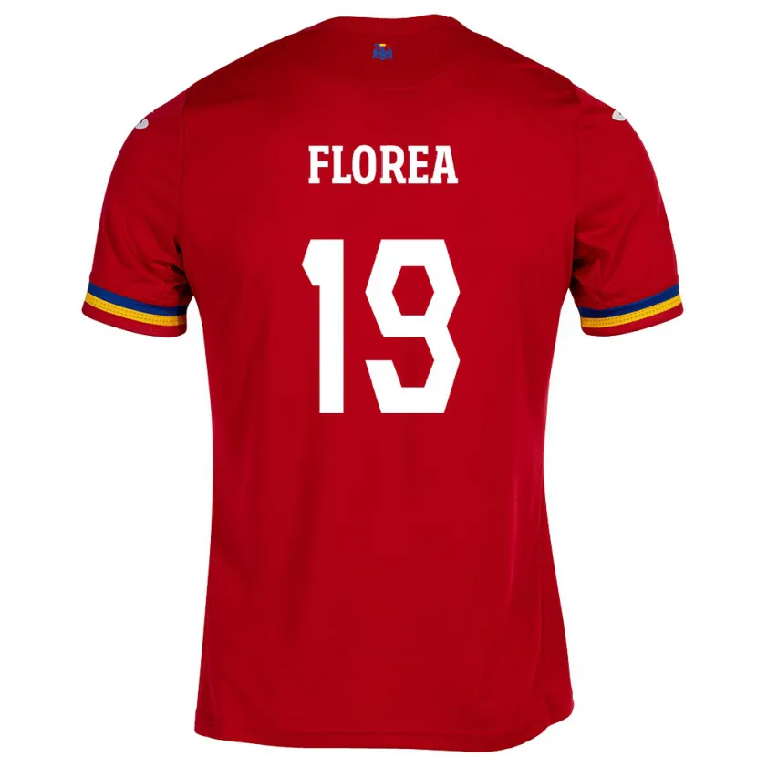 Danxen Heren Roemenië Răzvan Florea #19 Rood Uitshirt Uittenue 24-26 T-Shirt
