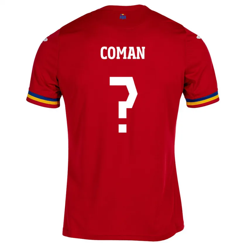 Danxen Heren Roemenië Rareș Coman #0 Rood Uitshirt Uittenue 24-26 T-Shirt