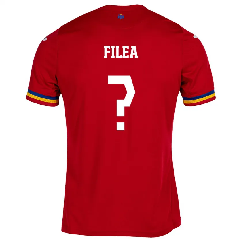 Danxen Heren Roemenië Andrei Filea #0 Rood Uitshirt Uittenue 24-26 T-Shirt