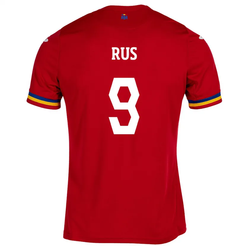 Danxen Heren Roemenië Laura Rus #9 Rood Uitshirt Uittenue 24-26 T-Shirt
