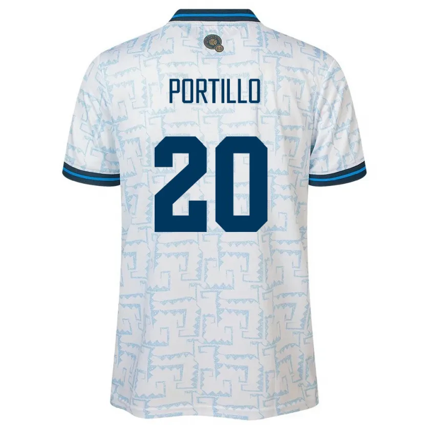 Danxen Heren El Salvador Isaac Portillo #20 Wit Uitshirt Uittenue 24-26 T-Shirt