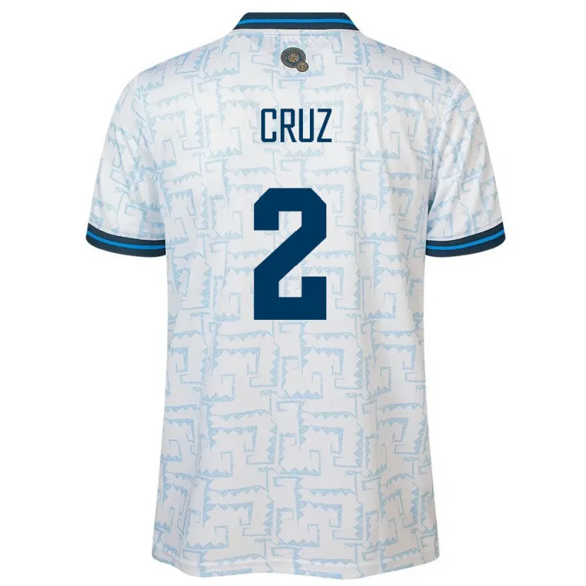 Danxen Heren El Salvador Melvin Cruz #2 Wit Uitshirt Uittenue 24-26 T-Shirt