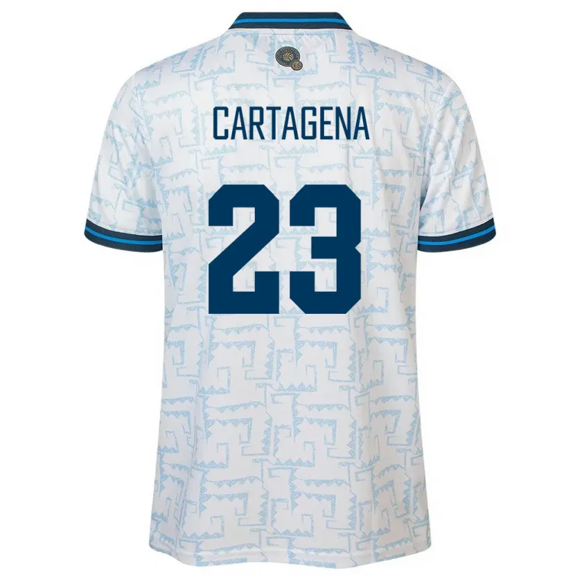Danxen Heren El Salvador Melvin Cartagena #23 Wit Uitshirt Uittenue 24-26 T-Shirt