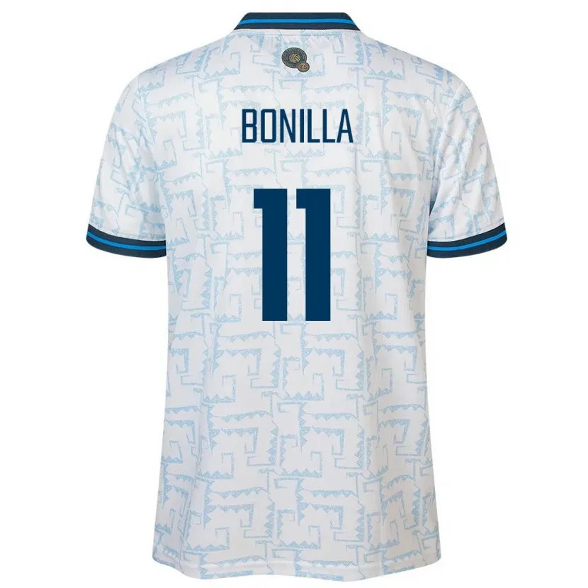 Danxen Heren El Salvador Jarell Bonilla #11 Wit Uitshirt Uittenue 24-26 T-Shirt