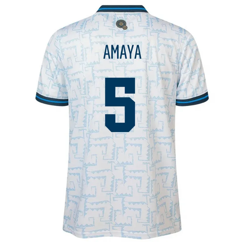 Danxen Heren El Salvador Nicolle Amaya #5 Wit Uitshirt Uittenue 24-26 T-Shirt