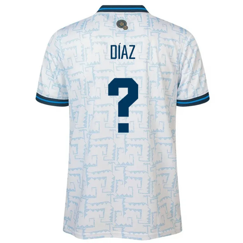 Danxen Heren El Salvador Jasmine Díaz #0 Wit Uitshirt Uittenue 24-26 T-Shirt