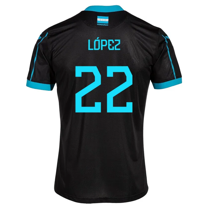 Danxen Heren Honduras Luis López #22 Zwart Uitshirt Uittenue 24-26 T-Shirt