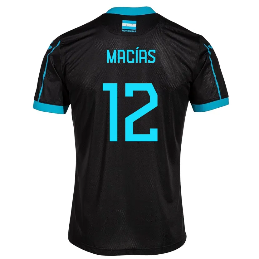 Danxen Heren Honduras Owen Macías #12 Zwart Uitshirt Uittenue 24-26 T-Shirt
