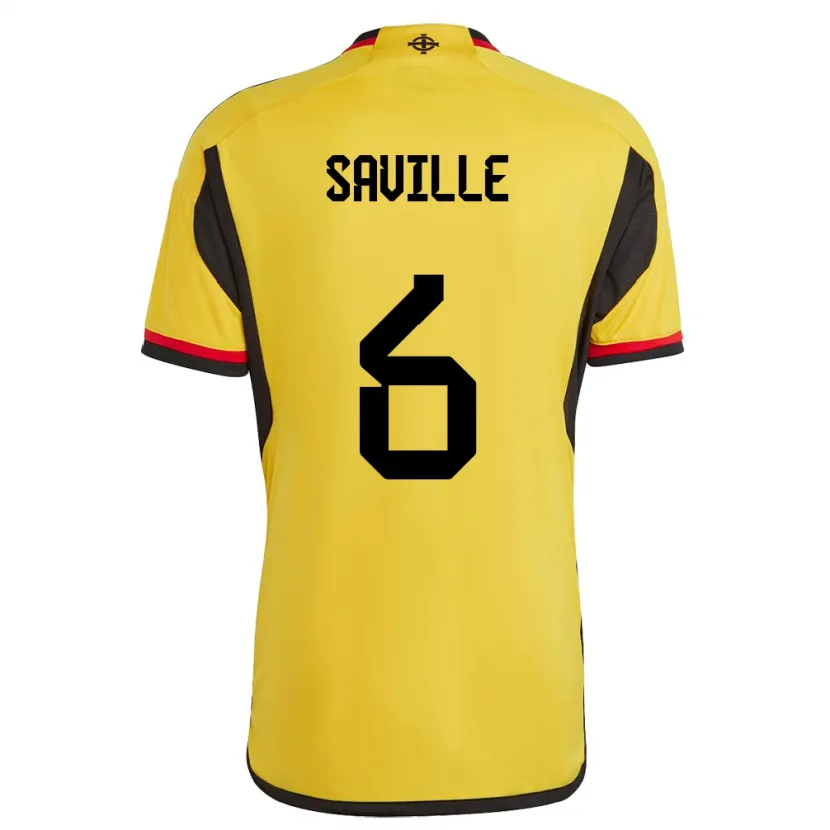 Danxen Heren Noord-Ierland George Saville #6 Wit Uitshirt Uittenue 24-26 T-Shirt