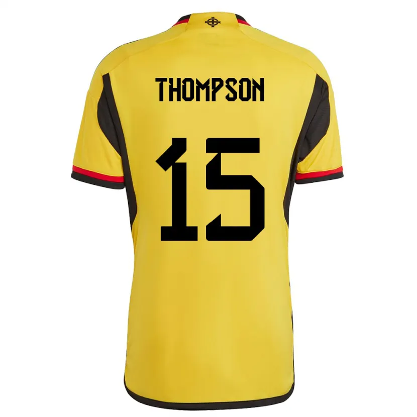 Danxen Heren Noord-Ierland Jordan Thompson #15 Wit Uitshirt Uittenue 24-26 T-Shirt