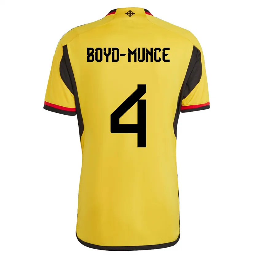 Danxen Heren Noord-Ierland Caolan Boyd-Munce #4 Wit Uitshirt Uittenue 24-26 T-Shirt
