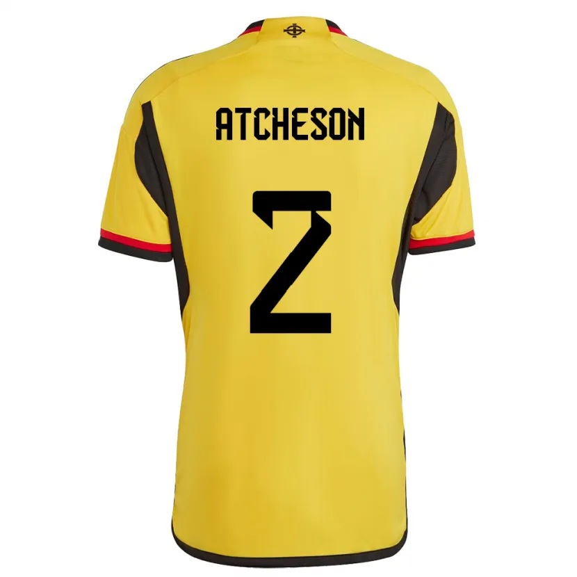 Danxen Heren Noord-Ierland Tom Atcheson #2 Wit Uitshirt Uittenue 24-26 T-Shirt