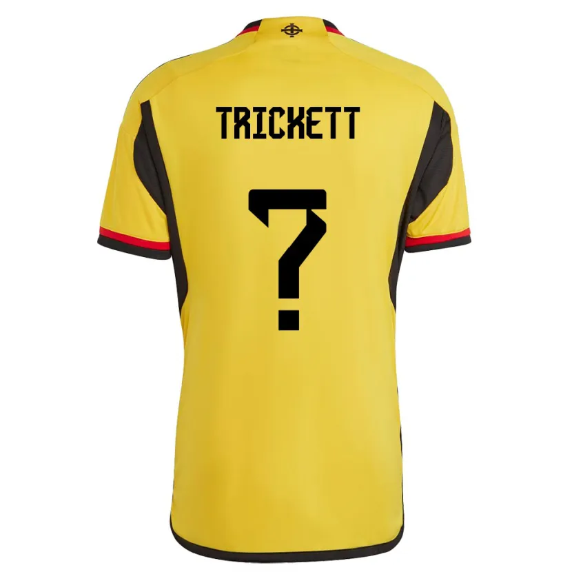 Danxen Heren Noord-Ierland Lewis Trickett #0 Wit Uitshirt Uittenue 24-26 T-Shirt