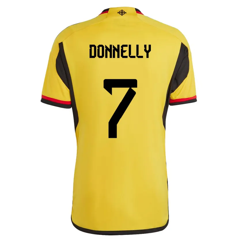 Danxen Heren Noord-Ierland Caolan Donnelly #7 Wit Uitshirt Uittenue 24-26 T-Shirt