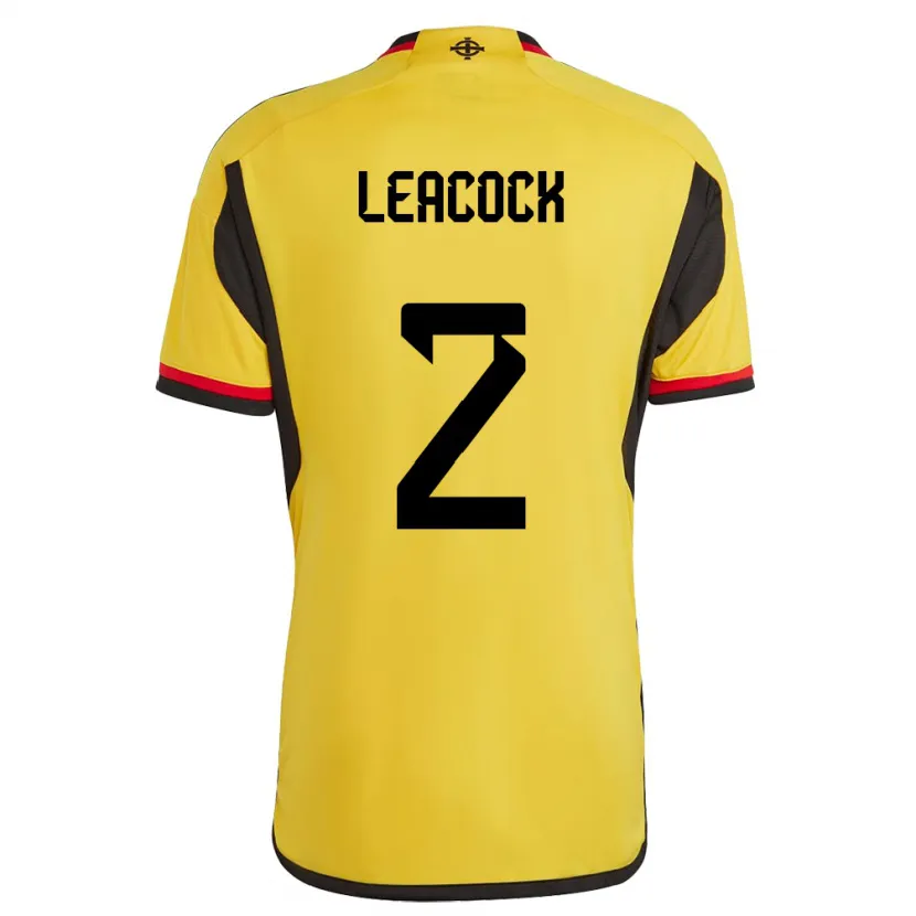 Danxen Heren Noord-Ierland Callum Leacock #2 Wit Uitshirt Uittenue 24-26 T-Shirt