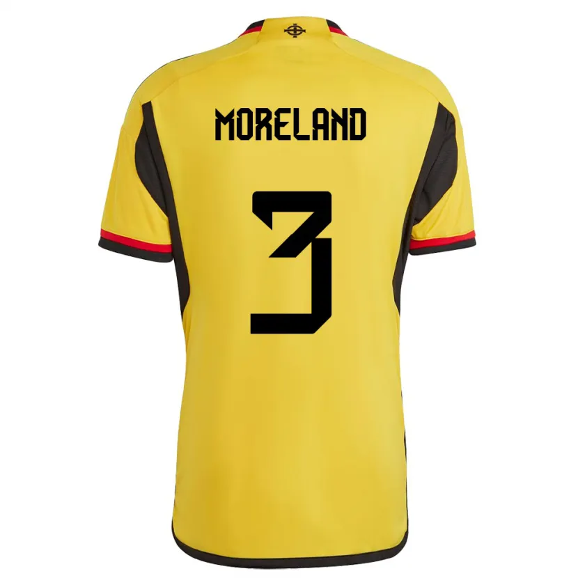 Danxen Heren Noord-Ierland Calum Moreland #3 Wit Uitshirt Uittenue 24-26 T-Shirt