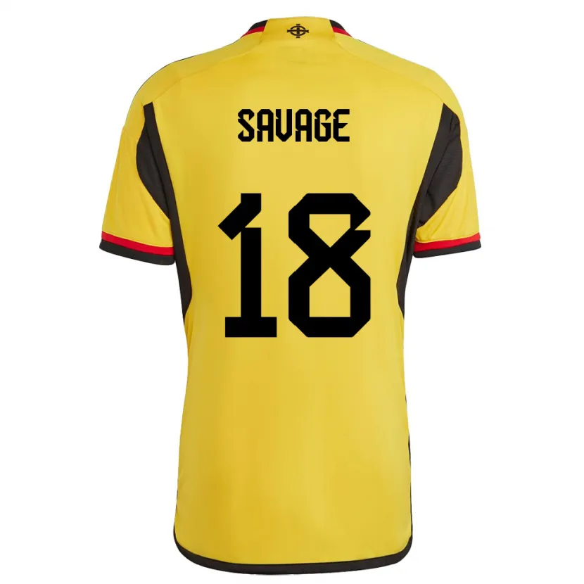 Danxen Heren Noord-Ierland Troy Savage #18 Wit Uitshirt Uittenue 24-26 T-Shirt