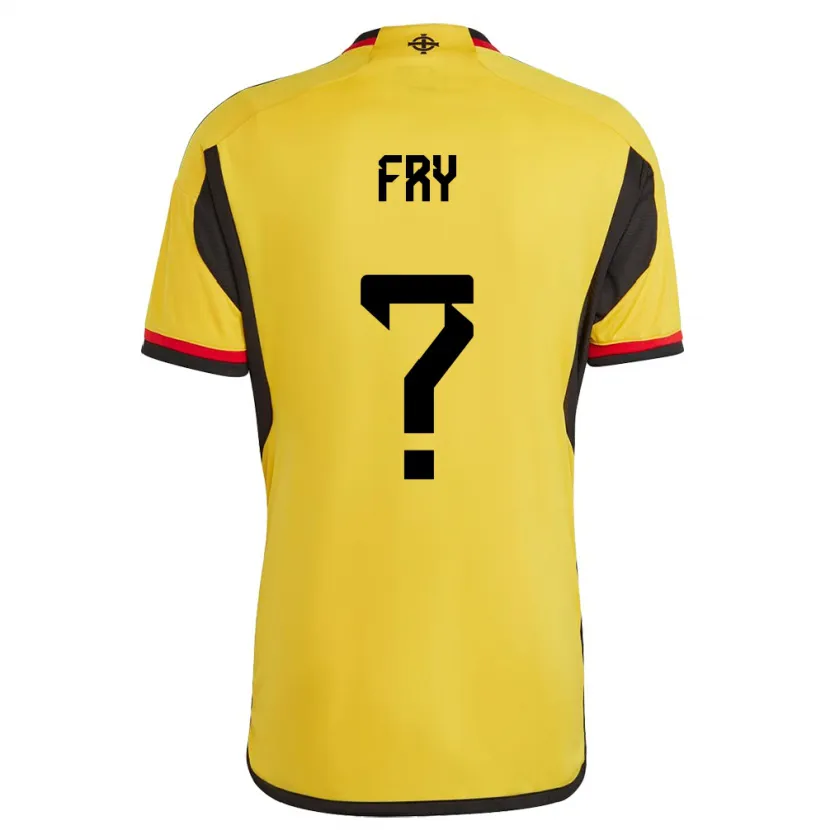 Danxen Heren Noord-Ierland Lucas Fry #0 Wit Uitshirt Uittenue 24-26 T-Shirt