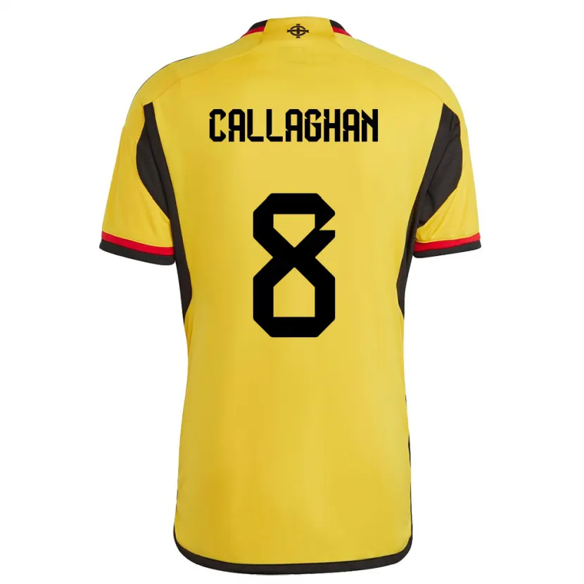 Danxen Heren Noord-Ierland Marissa Callaghan #8 Wit Uitshirt Uittenue 24-26 T-Shirt