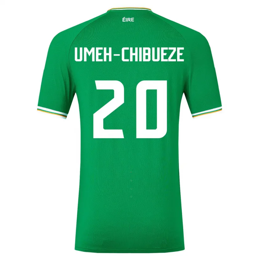 Danxen Dames Ierland Franco Umeh-Chibueze #20 Groente Thuisshirt Thuistenue 24-26 T-Shirt