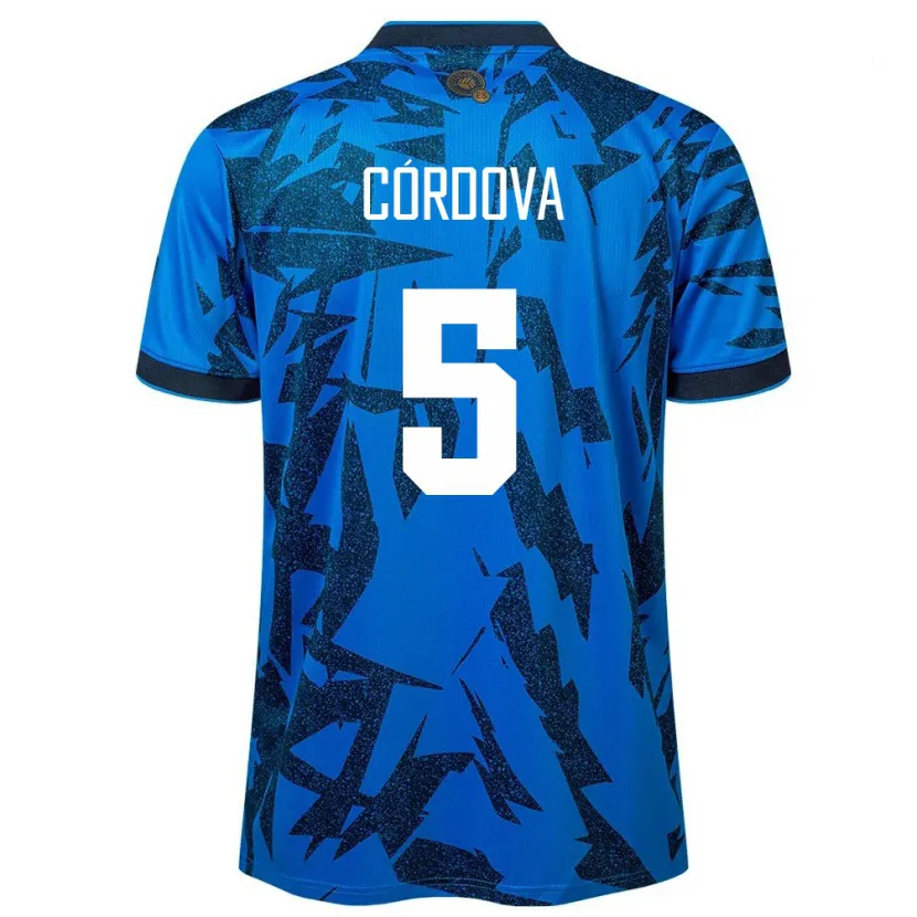 Danxen Dames El Salvador Edwin Córdova #5 Blauw Thuisshirt Thuistenue 24-26 T-Shirt