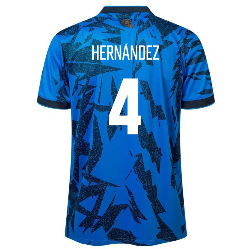Danxen Dames El Salvador Elaily Hernández #4 Blauw Thuisshirt Thuistenue 24-26 T-Shirt