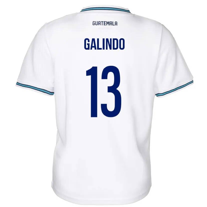 Danxen Dames Guatemala Alejandro Galindo #13 Wit Thuisshirt Thuistenue 24-26 T-Shirt