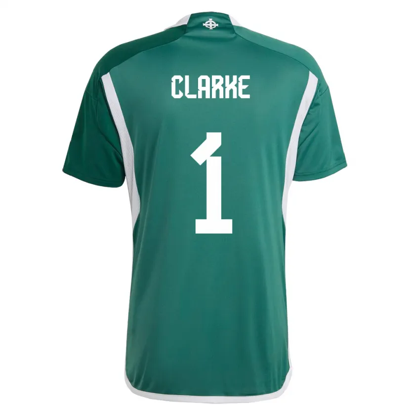 Danxen Dames Noord-Ierland Josh Clarke #1 Groente Thuisshirt Thuistenue 24-26 T-Shirt