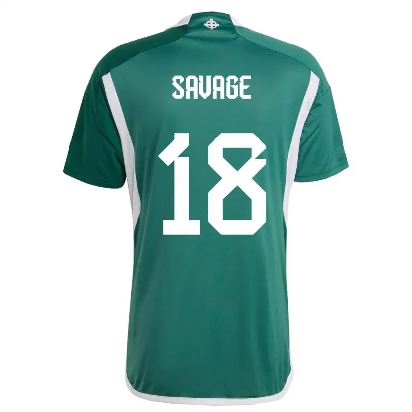 Danxen Dames Noord-Ierland Troy Savage #18 Groente Thuisshirt Thuistenue 24-26 T-Shirt