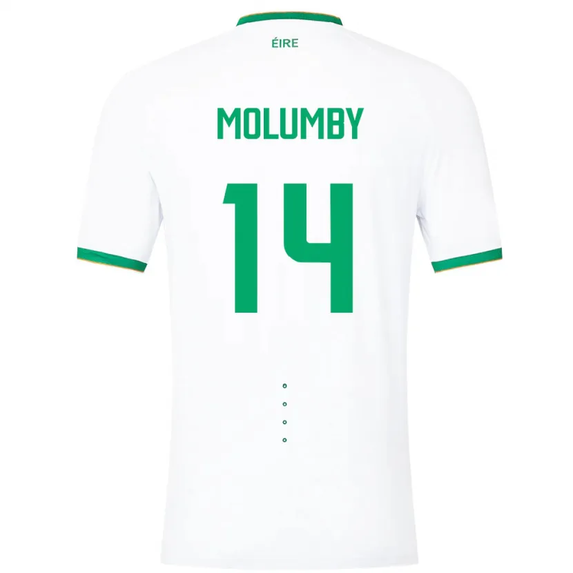 Danxen Dames Ierland Jayson Molumby #14 Wit Uitshirt Uittenue 24-26 T-Shirt