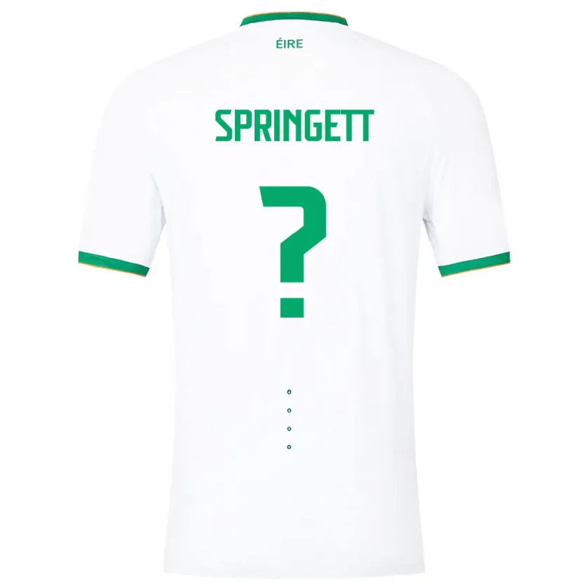 Danxen Dames Ierland Tony Springett #0 Wit Uitshirt Uittenue 24-26 T-Shirt