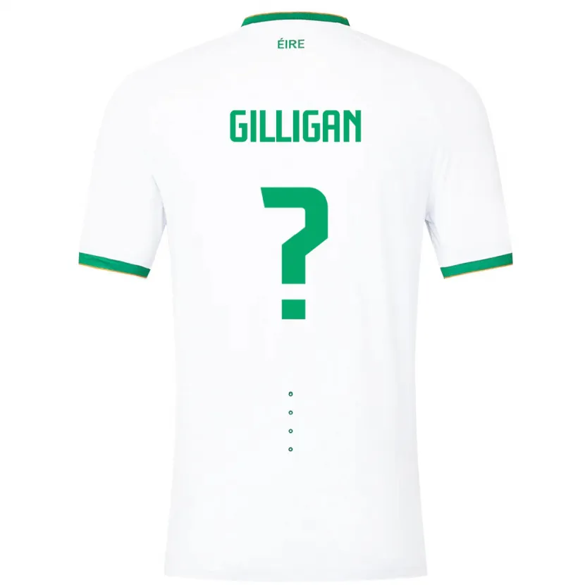 Danxen Dames Ierland Ciaran Gilligan #0 Wit Uitshirt Uittenue 24-26 T-Shirt