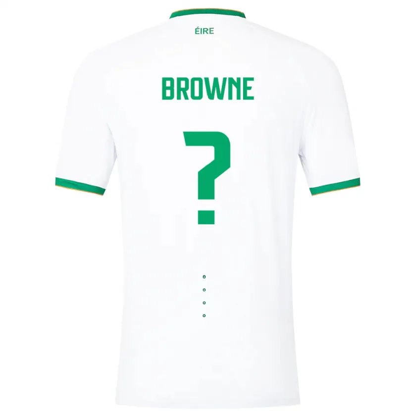 Danxen Dames Ierland Luke Browne #0 Wit Uitshirt Uittenue 24-26 T-Shirt