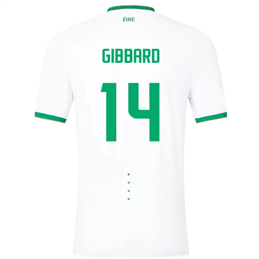 Danxen Dames Ierland Joseph Gibbard #14 Wit Uitshirt Uittenue 24-26 T-Shirt