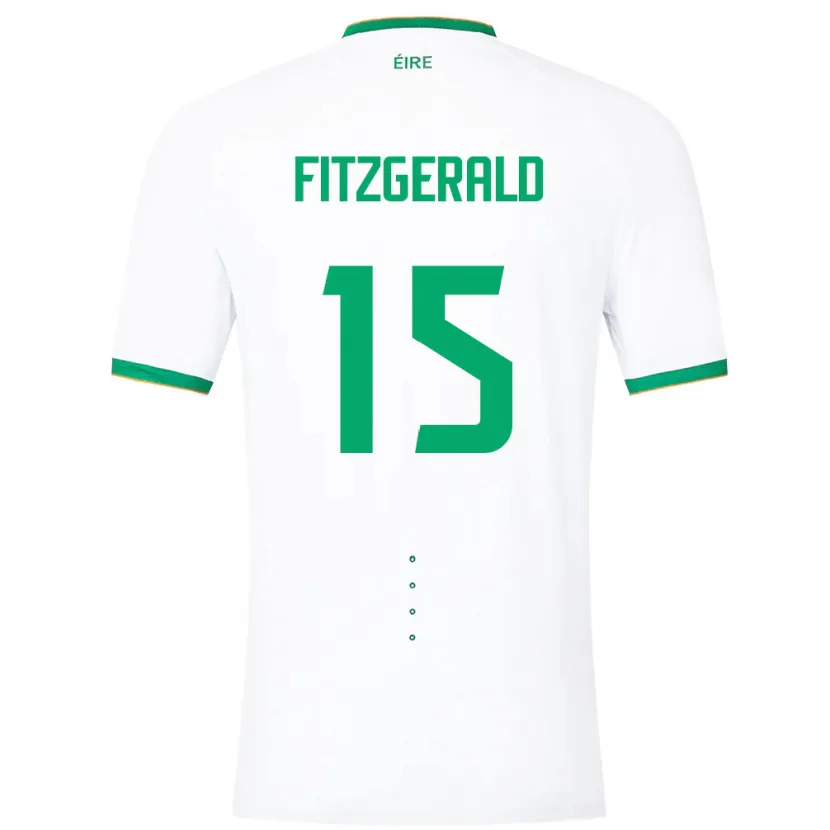 Danxen Dames Ierland Kyle Fitzgerald #15 Wit Uitshirt Uittenue 24-26 T-Shirt