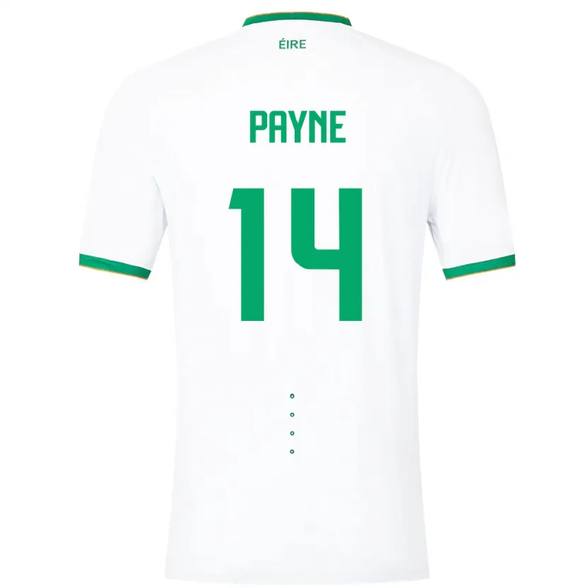Danxen Dames Ierland Heather Payne #14 Wit Uitshirt Uittenue 24-26 T-Shirt