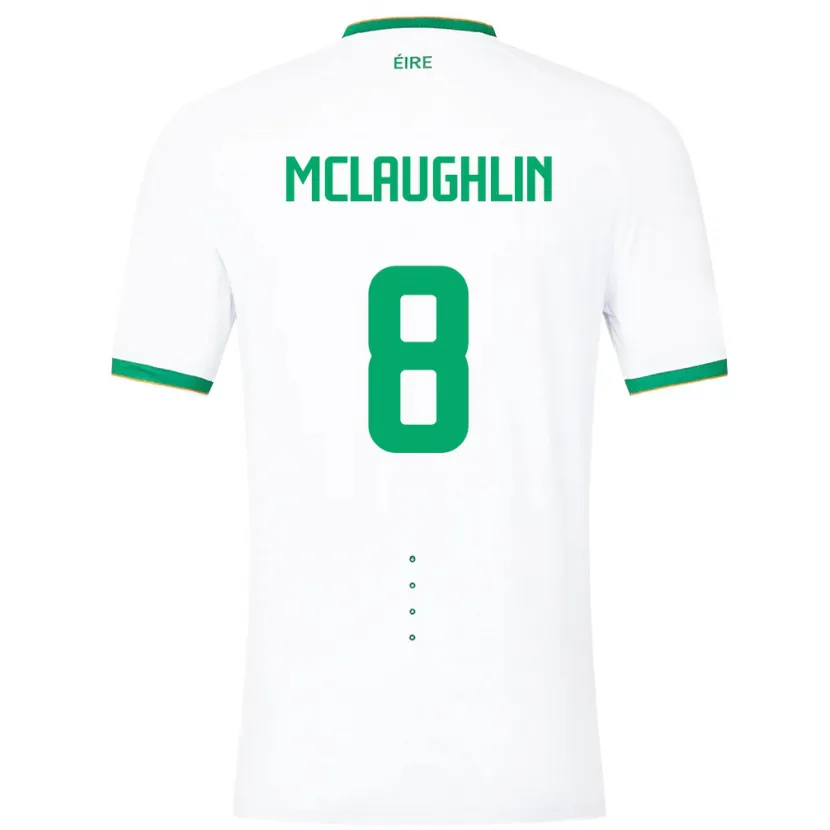 Danxen Dames Ierland Roma Mclaughlin #8 Wit Uitshirt Uittenue 24-26 T-Shirt