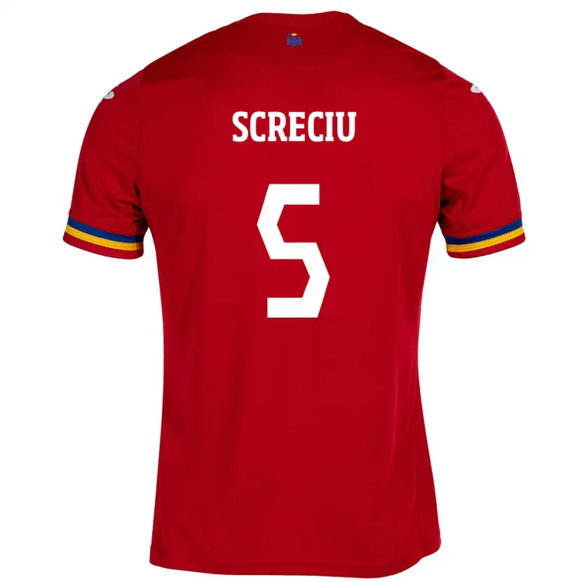 Danxen Dames Roemenië Vladimir Screciu #5 Rood Uitshirt Uittenue 24-26 T-Shirt