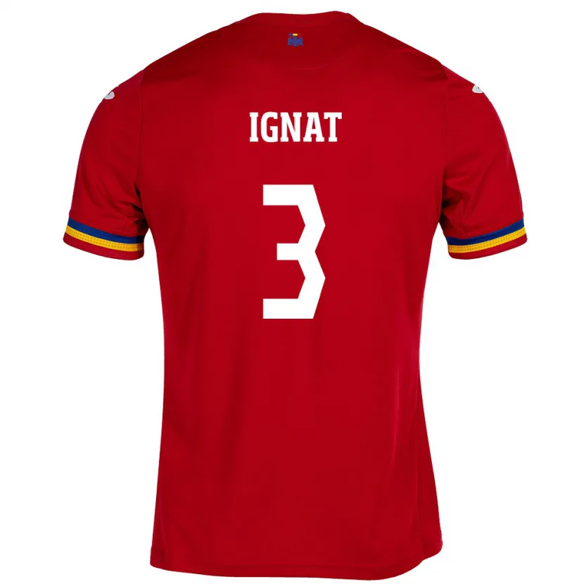Danxen Dames Roemenië Cristian Ignat #3 Rood Uitshirt Uittenue 24-26 T-Shirt