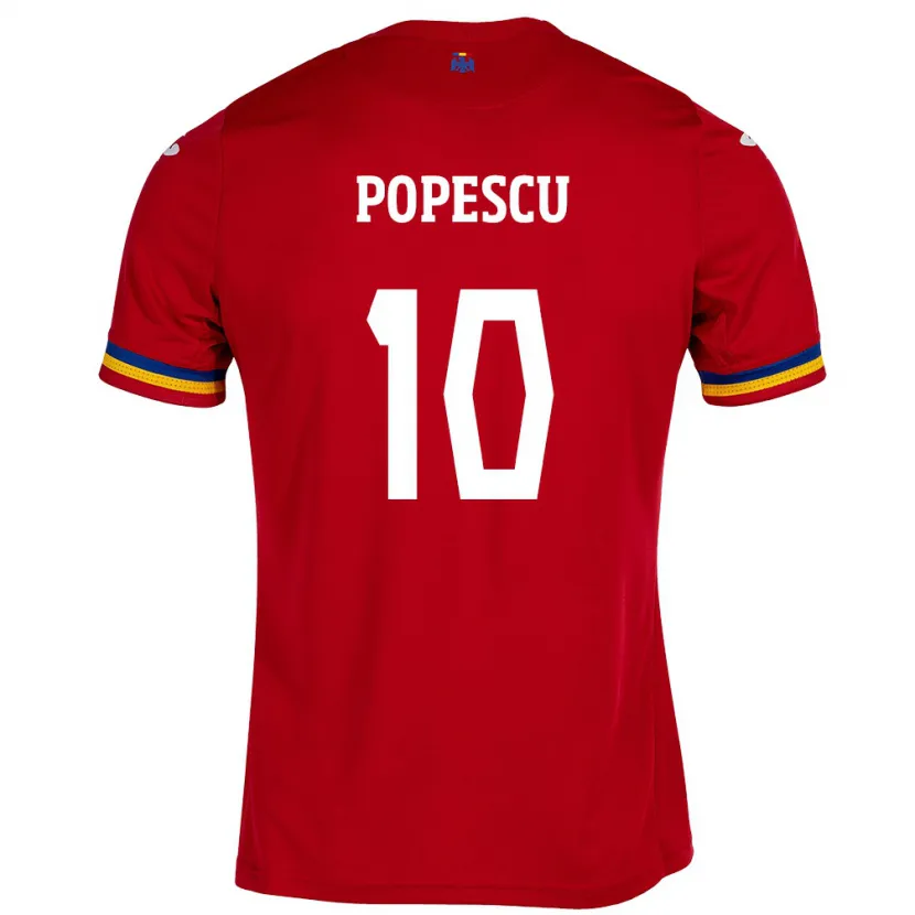 Danxen Dames Roemenië Octavian Popescu #10 Rood Uitshirt Uittenue 24-26 T-Shirt